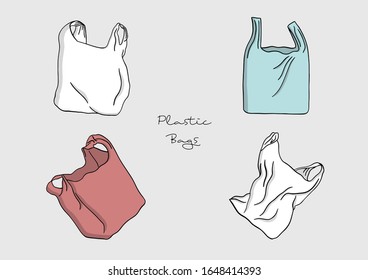 Vector Illustration of Plastic Bags