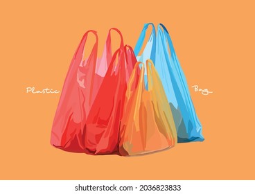 Ilustración vectorial de bolsas plásticas	