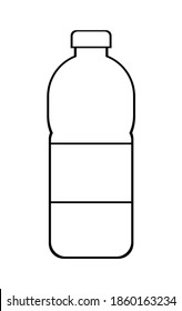 Ilustración vectorial del icono del frasco de plástico sobre fondo blanco