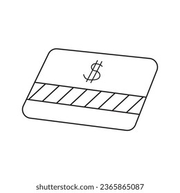 Ilustración vectorial de una tarjeta de plástico. Aislado sobre fondo blanco