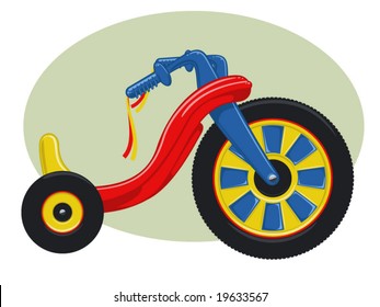 vector illustration of a plastic child's tricycle..