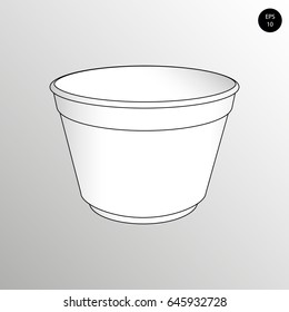 vector illustration, plastic container Hot food and drinks, on a gray background