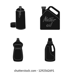 Vector illustration of plastic and container icon. Collection of plastic and packaging vector icon for stock.
