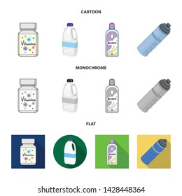 Vector illustration of plastic and container icon. Collection of plastic and packaging stock symbol for web.