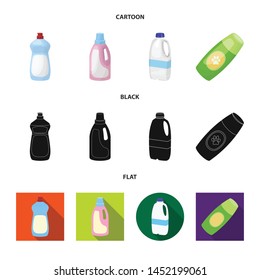 Vector illustration of plastic and container icon. Set of plastic and packaging vector icon for stock.
