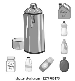 Vector illustration of plastic and container logo. Set of plastic and packaging vector icon for stock.