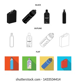 Vector illustration of plastic and container logo. Collection of plastic and packaging stock symbol for web.