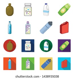 Vector illustration of plastic and container logo. Collection of plastic and packaging vector icon for stock.