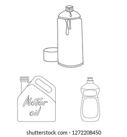 Vector illustration of plastic and container sign. Collection of plastic and packaging stock symbol for web.