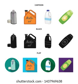 Vector illustration of plastic and container sign. Collection of plastic and packaging stock vector illustration.