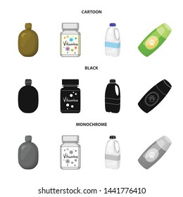 Vector illustration of plastic and container symbol. Collection of plastic and packaging stock symbol for web.