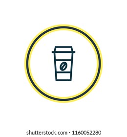 Vector illustration of plastic cup icon line. Beautiful drink element also can be used as coffee to go icon element.