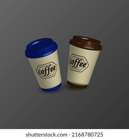 vector illustration of plastic cup mockup in 3d style, ideal for beverage products,