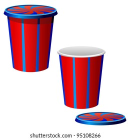 Vector illustration of a plastic cups