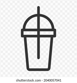 Vector illustration of plastic cups icon in dark color and transparent background(png).