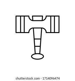 vector illustration plastic hammer toy icon or logo with line design style