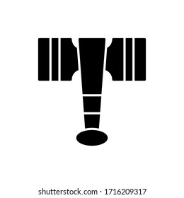 ilustración vectorial Icono de juguete de martillo plástico o logotipo con estilo de diseño de glifo