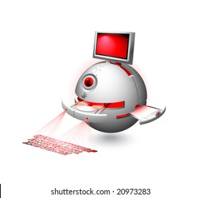 Vector illustration of the plastic robot (Transformer)