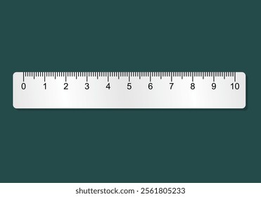 Vector illustration plastic ruler cm measuring tool