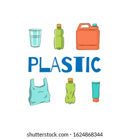 Vector illustration of plastic waste