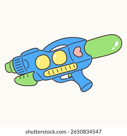 Ilustración vectorial de juguete de pistola de agua de plástico para la diversión de verano
