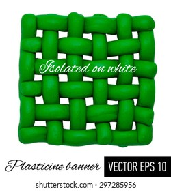 Vector illustration of plasticine banner.