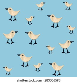Vector illustration of plasticine seagull seamless