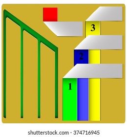 Vector illustration of a plate for comparison, the pattern frame