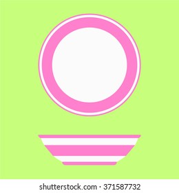 Vector illustration with a plate  in flat design style.