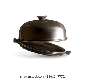 Vector illustration plate with lid