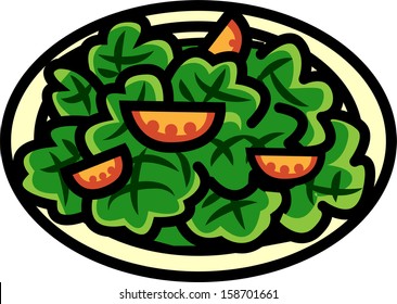 Ilustração vetorial de uma placa de salada