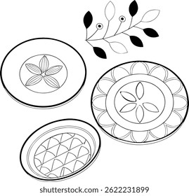 vector illustration of an plates	