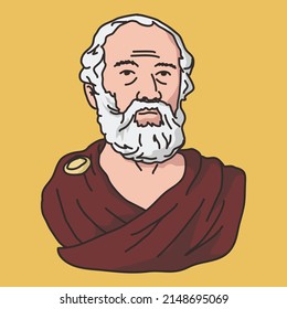 vector illustration of Plato Greek philosopher from Athens