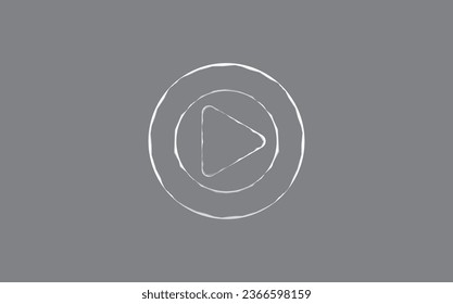 Vektorgrafik des Spielknopfes. Konzept der Energie- und Elektrotechnik. Spielen Sie auf grauem Hintergrund ein Symbol.