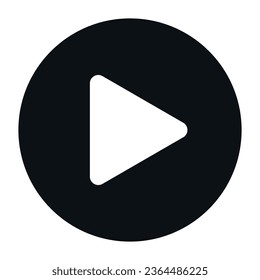 Ilustración vectorial del símbolo del botón de reproducción. Reproducir archivos multimedia.