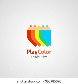 Vector Illustration Play design,kids logo,kindergarten and school logo,learning and education.