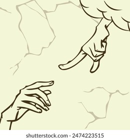 Vektorillustration von Play God made in God hand style