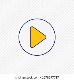 Ilustración vectorial de la línea coloreada del icono de juego. También se puede utilizar un bello elemento de melodía como elemento de icono de inicio.