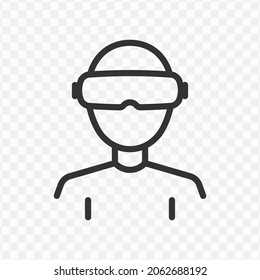 Vector illustration of play virtual games icon in dark color and transparent background(png).