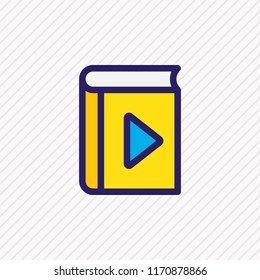 Vector illustration of player icon colored line. Beautiful book element also can be used as audio book icon element.