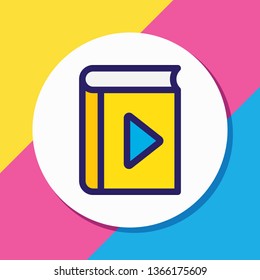 Vector illustration of player icon colored line. Beautiful book reading element also can be used as audio book icon element.