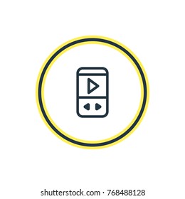 Vector Illustration Of Player Outline. Beautiful Music Element Also Can Be Used As Mp3 Element.