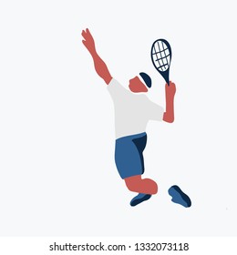 vector illustration of a player tennis on the court