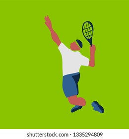 vector illustration of a player tennis on the court