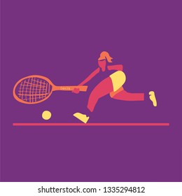 vector illustration of a player tennis on the court