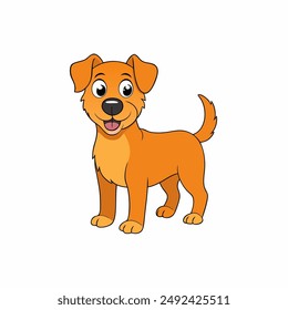 
Vector illustration of a playful dog sitting with a wagging tail and a happy expression, perfect for pet-themed designs.