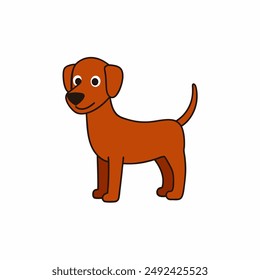 
Vector illustration of a playful dog sitting with a wagging tail and a happy expression, perfect for pet-themed designs.