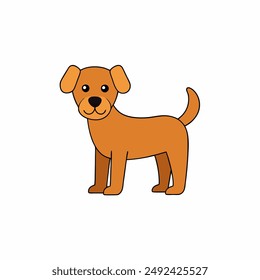 
Vector illustration of a playful dog sitting with a wagging tail and a happy expression, perfect for pet-themed designs.