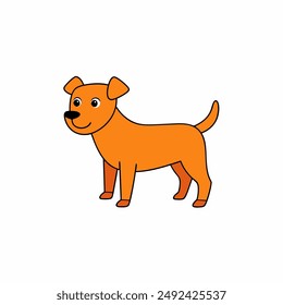 
Vector illustration of a playful dog sitting with a wagging tail and a happy expression, perfect for pet-themed designs.