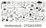 Vector illustration of playful doodles on a white background.